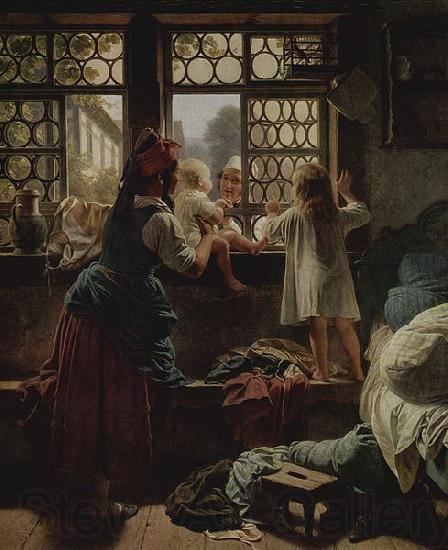 Friedrich Eduard Meyerheim Guten Morgen, lieber Vater Spain oil painting art